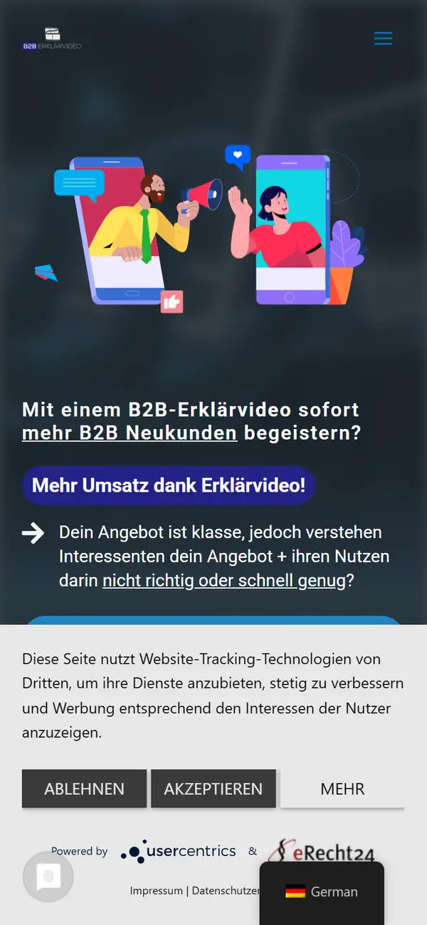 B2B-Erklärvideo on mobile