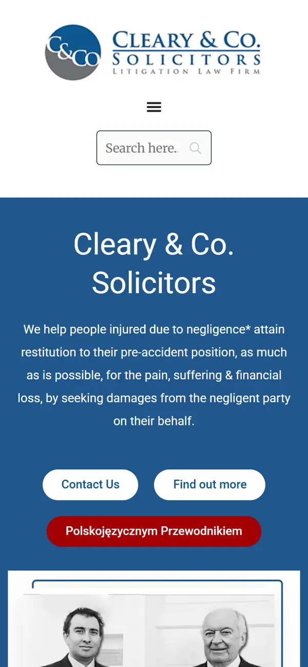 Cleary & Co. Solicitors on mobile