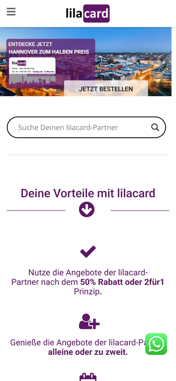 lilacard on mobile