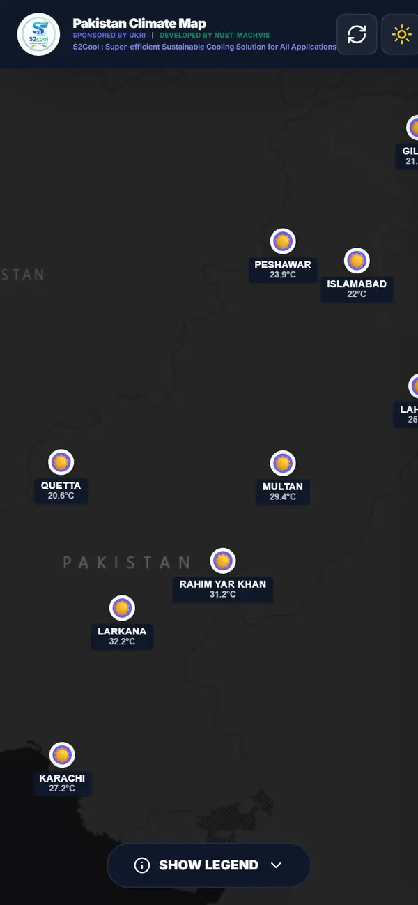 S2Cool climate map on mobile