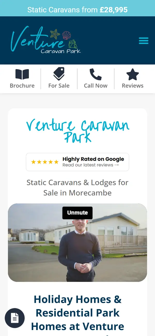 Venture Caravan Park on mobile