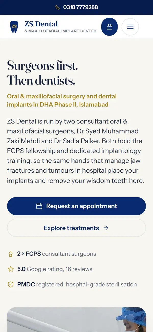ZS Dental & Maxillofacial Implant Centre on mobile
