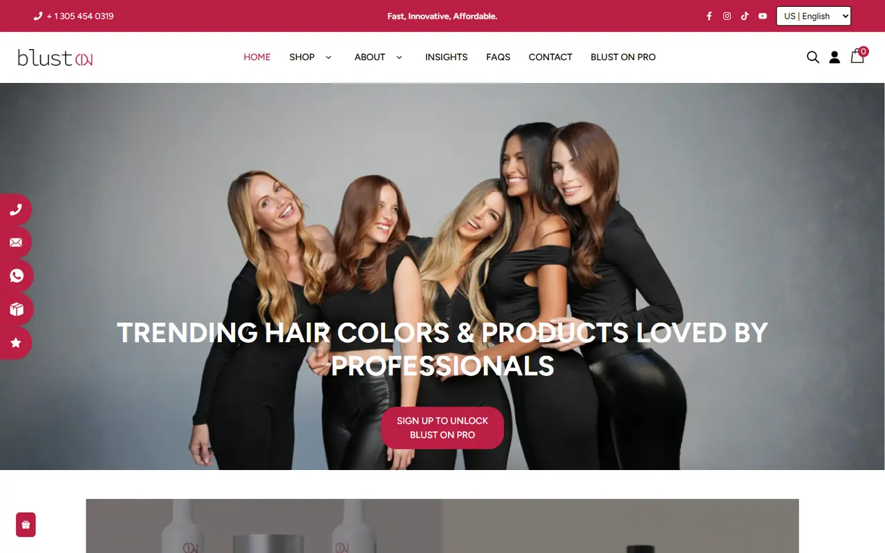 Blust On website screenshot