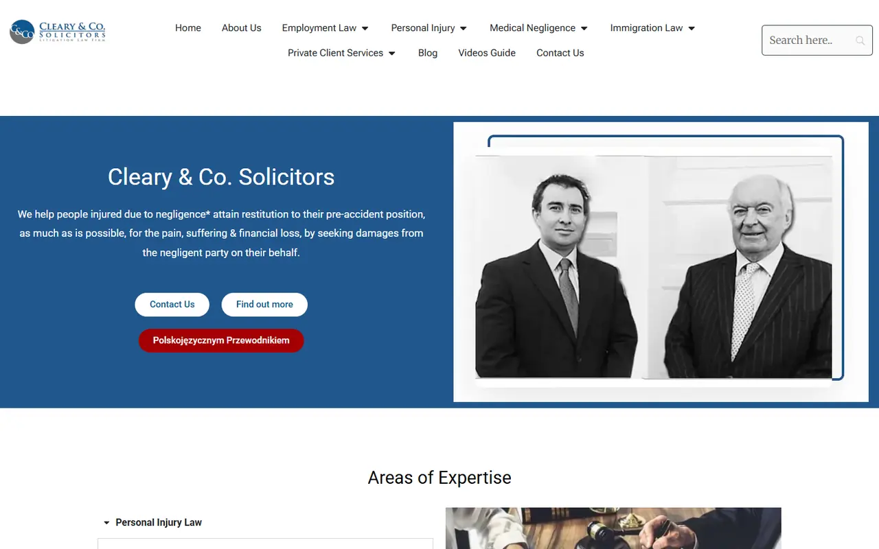 Cleary & Co. Solicitors website