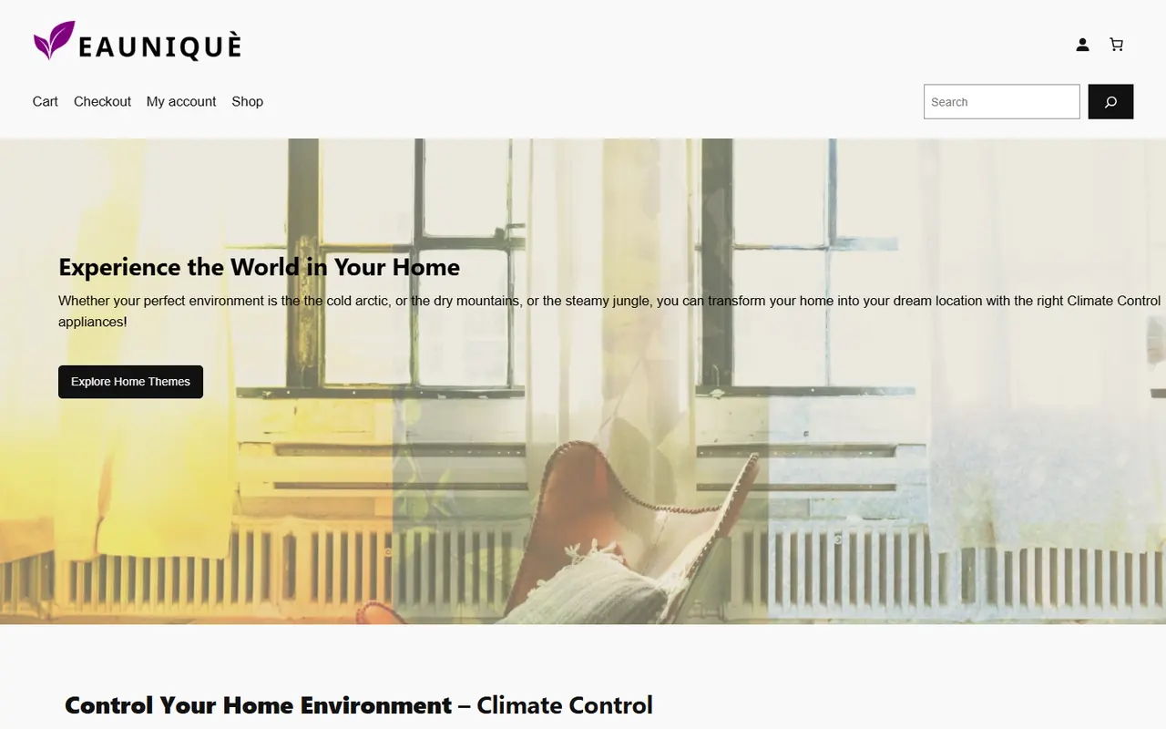 Eauniquè website screenshot