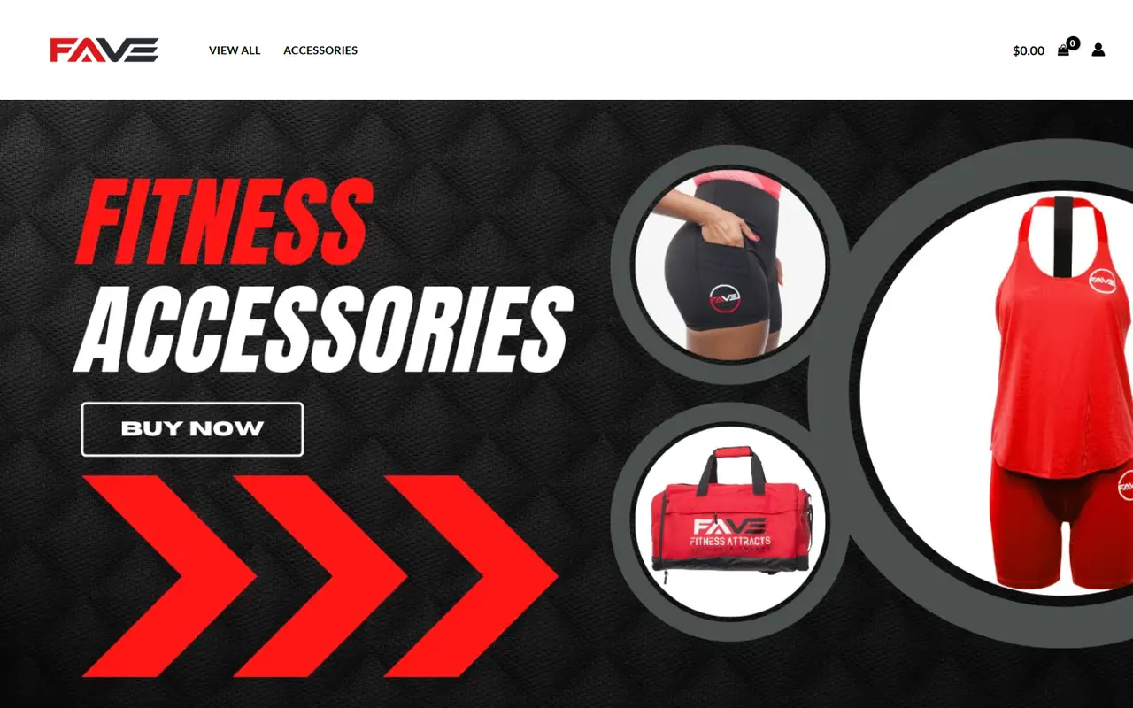 FAVE Fitness Wear website screenshot