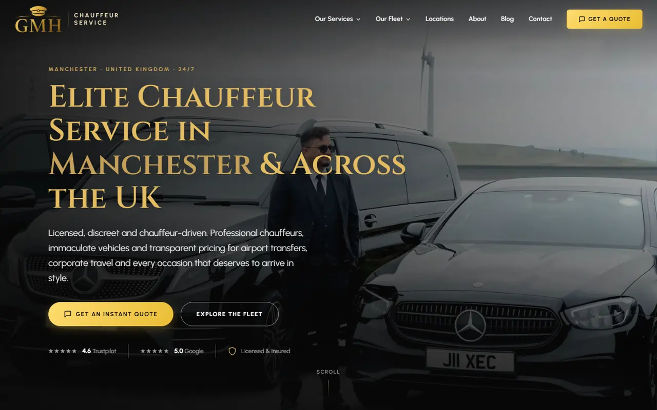 GMH Chauffeur Platform website screenshot