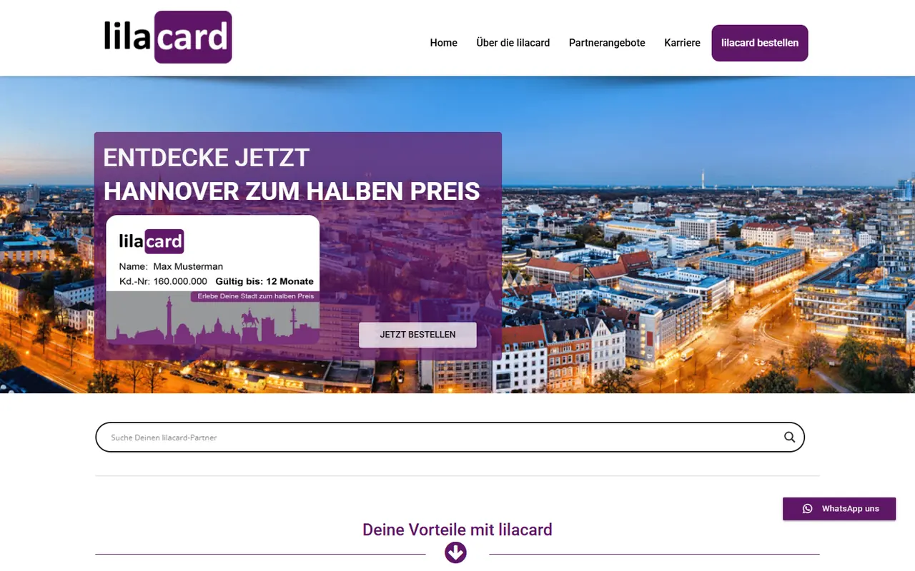 lilacard website screenshot