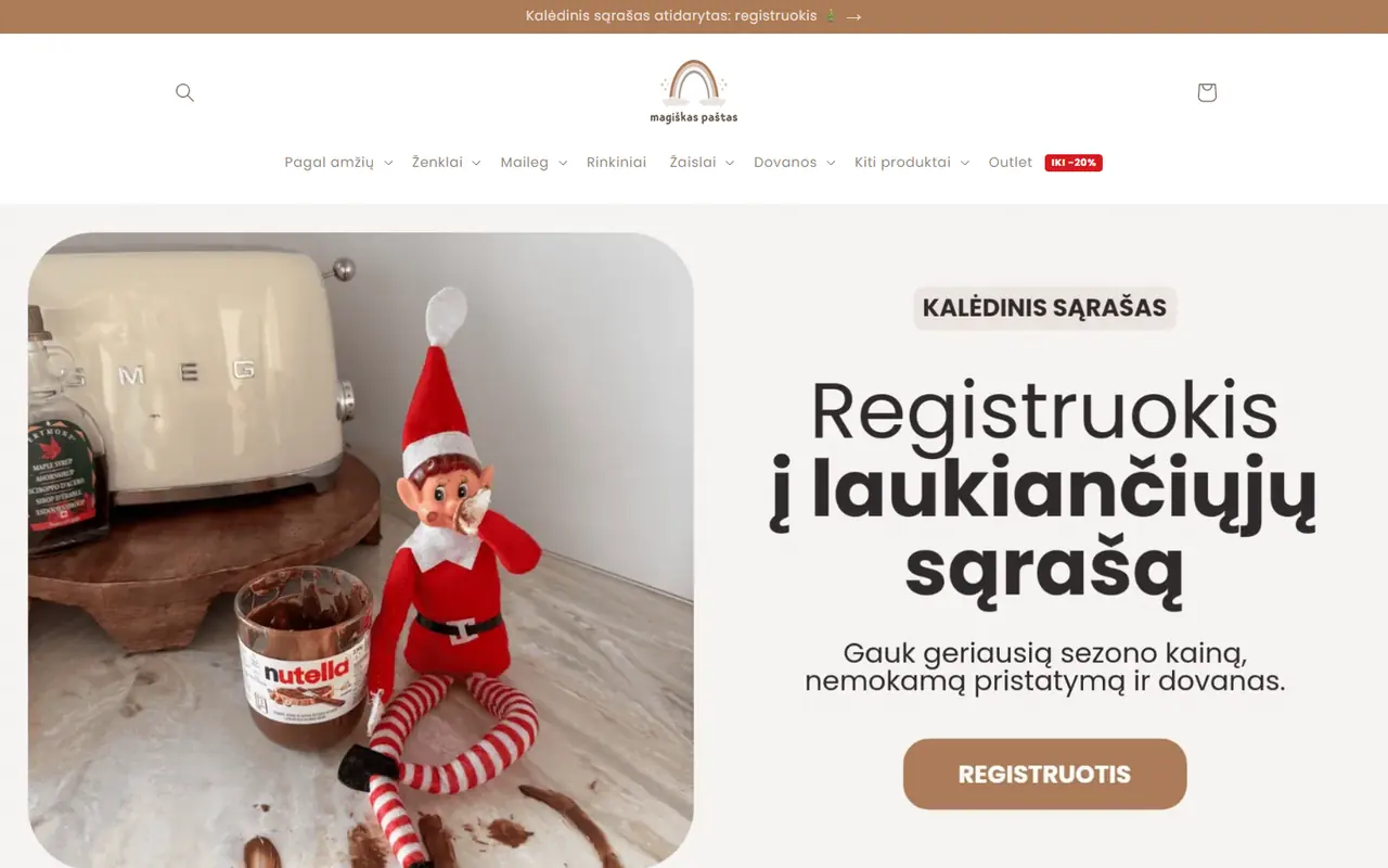 Magiškas Paštas website screenshot