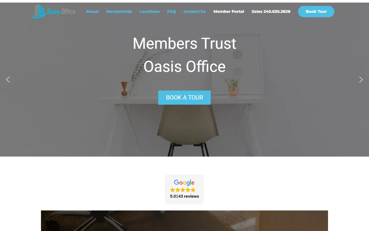 Oasis Office website screenshot