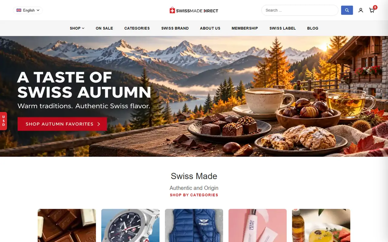 Swiss Made Direct website screenshot