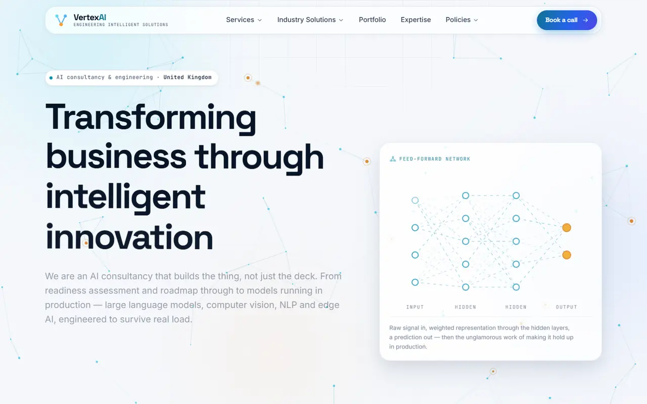 VertexAI website screenshot