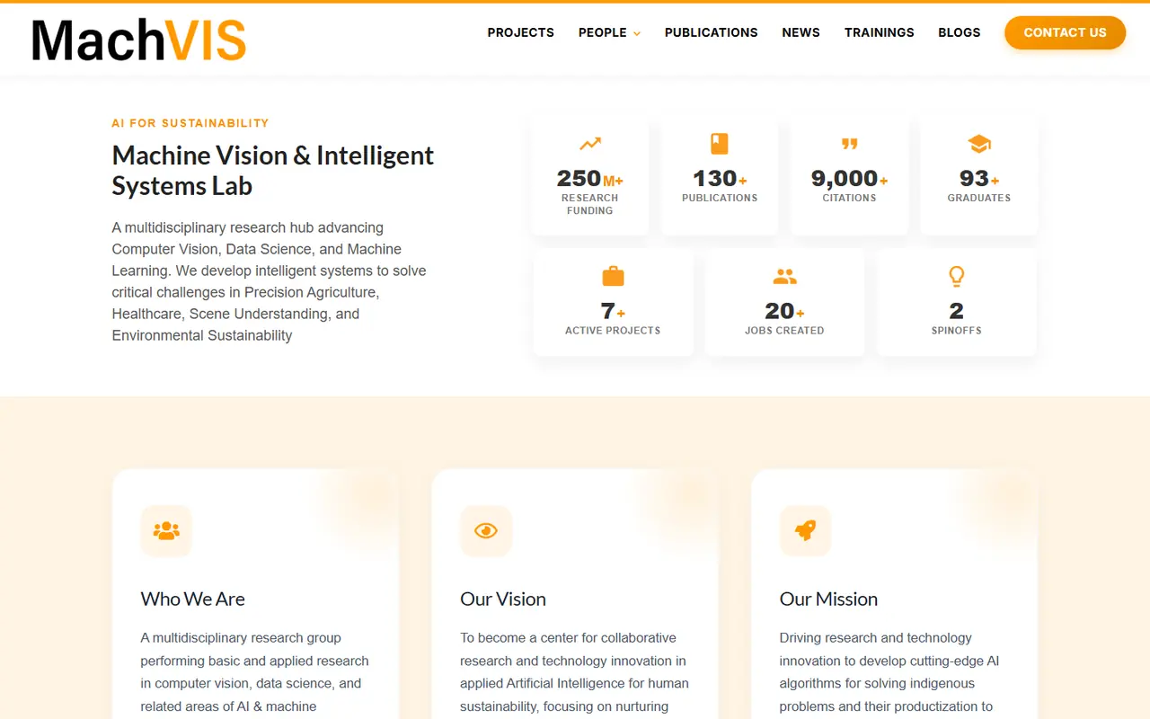 MachVIS Lab — NUST SEECS website screenshot